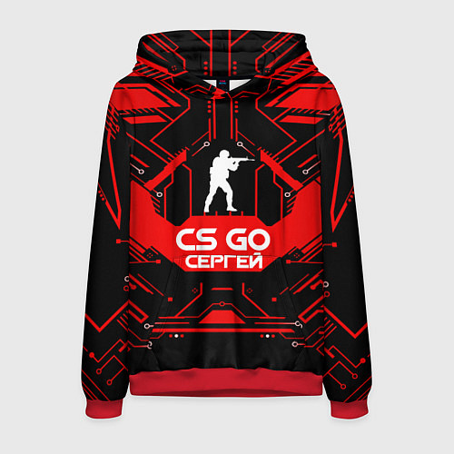 Мужская толстовка CS:GO - Сергей / 3D-Красный – фото 1