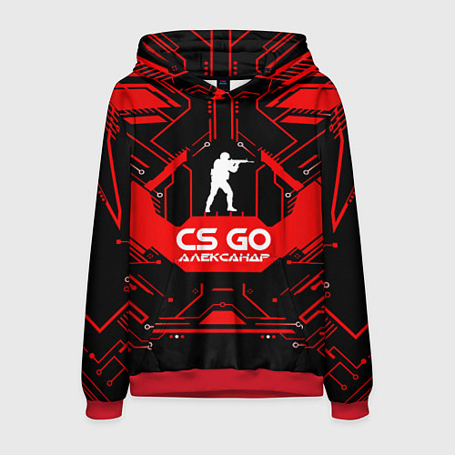Мужская толстовка CS:GO - Александр / 3D-Красный – фото 1