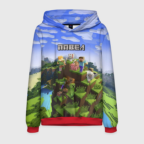 Мужская толстовка Майнкрафт: Павел / 3D-Красный – фото 1