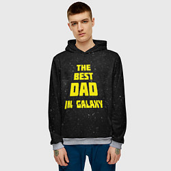 Толстовка-худи мужская The Best Dad in Galaxy, цвет: 3D-меланж — фото 2