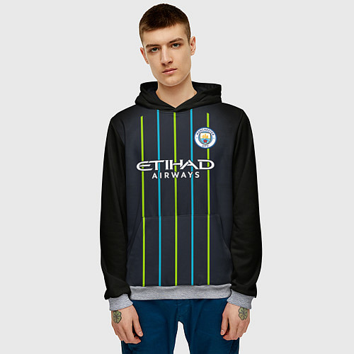 Мужская толстовка FC Manchester City: Away 18/19 / 3D-Меланж – фото 3