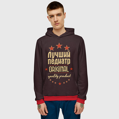 Мужская толстовка Лучший педиатр: Original Quality / 3D-Красный – фото 3