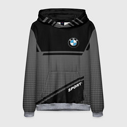 Толстовка-худи мужская BMW SPORT БМВ СПОРТ, цвет: 3D-меланж