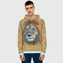 Толстовка-худи мужская Песчаный лев, цвет: 3D-белый — фото 2