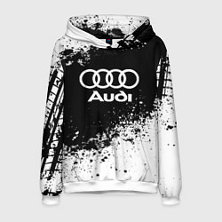 Толстовка-худи мужская Audi: Black Spray, цвет: 3D-белый