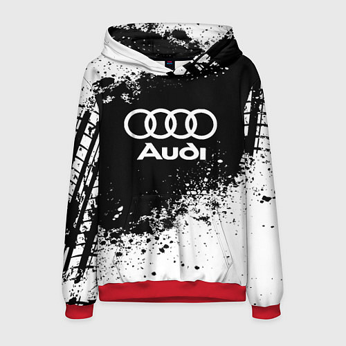 Мужская толстовка Audi: Black Spray / 3D-Красный – фото 1