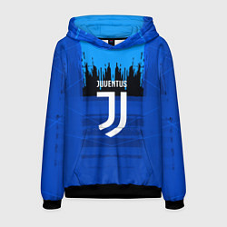 Толстовка-худи мужская FC Juventus: Blue Abstract, цвет: 3D-черный