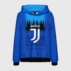Толстовка-худи мужская FC Juventus: Blue Abstract, цвет: 3D-черный