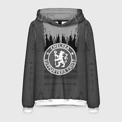 Толстовка-худи мужская FC Chelsea: Grey Abstract, цвет: 3D-белый