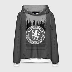 Толстовка-худи мужская FC Chelsea: Grey Abstract, цвет: 3D-белый