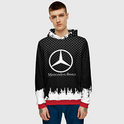 Толстовка-худи мужская Mercedes-Benz: Black Side, цвет: 3D-красный — фото 2