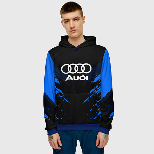 Мужская толстовка Audi: Blue Anger / 3D-Синий – фото 3