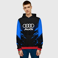 Толстовка-худи мужская Audi: Blue Anger, цвет: 3D-красный — фото 2