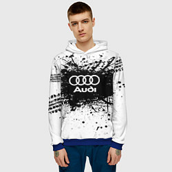 Толстовка-худи мужская Audi: Black Spray, цвет: 3D-синий — фото 2