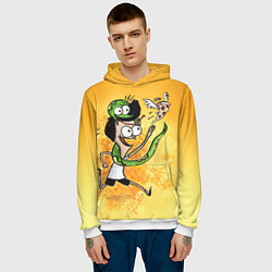 Толстовка-худи мужская Sanjay: Craig & Pizza, цвет: 3D-белый — фото 2