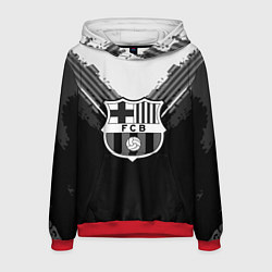 Толстовка-худи мужская FC Barcelona: Black Style, цвет: 3D-красный