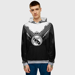 Толстовка-худи мужская FC Real Madrid: Black Style, цвет: 3D-меланж — фото 2