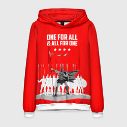 Толстовка-худи мужская One for all & all for one, цвет: 3D-белый