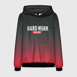Толстовка-худи мужская Hard Work Pays Off: Red, цвет: 3D-черный