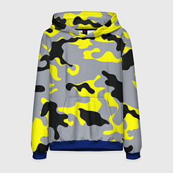 Толстовка-худи мужская Yellow & Grey Camouflage, цвет: 3D-синий