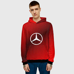 Толстовка-худи мужская Mercedes: Red Carbon, цвет: 3D-черный — фото 2