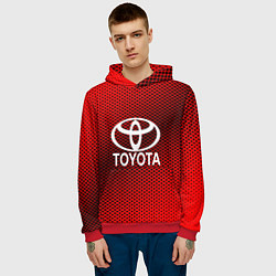 Толстовка-худи мужская Toyota: Red Carbon, цвет: 3D-красный — фото 2