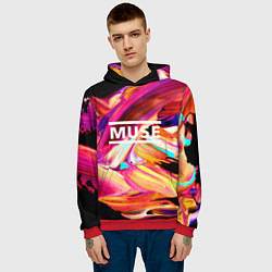 Толстовка-худи мужская MUSE: Neon Colours, цвет: 3D-красный — фото 2