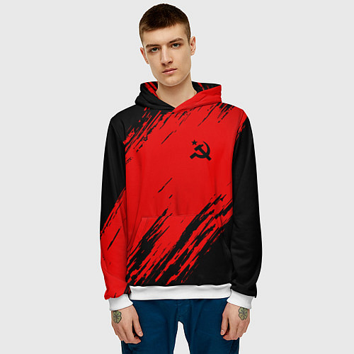 Мужская толстовка USSR: Red Patriot / 3D-Белый – фото 3