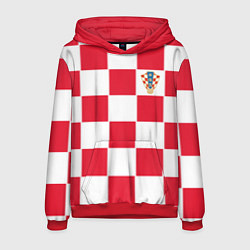 Толстовка-худи мужская Сборная Хорватии: Домашняя ЧМ-2018, цвет: 3D-красный