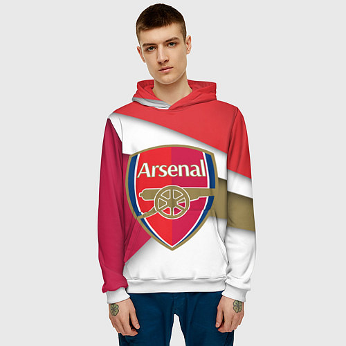 Мужская толстовка FC Arsenal / 3D-Белый – фото 3