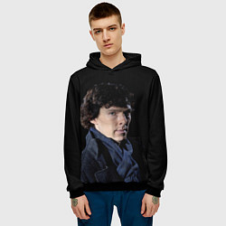 Толстовка-худи мужская Sherlock, цвет: 3D-черный — фото 2
