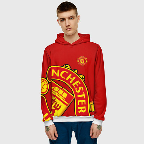 Мужская толстовка FC Man United: Red Exclusive / 3D-Белый – фото 3