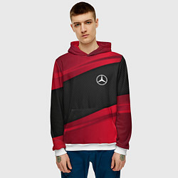 Толстовка-худи мужская Mercedes Benz: Red Sport, цвет: 3D-белый — фото 2
