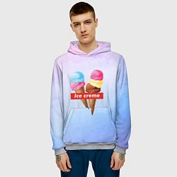 Толстовка-худи мужская Ice Creme, цвет: 3D-меланж — фото 2