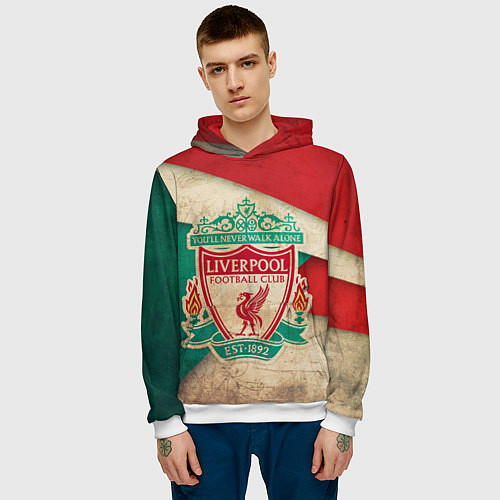 Мужская толстовка FC Liverpool: Old Style / 3D-Белый – фото 3
