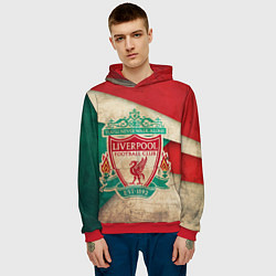 Толстовка-худи мужская FC Liverpool: Old Style, цвет: 3D-красный — фото 2