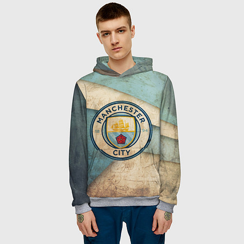 Мужская толстовка FC Man City: Old Style / 3D-Меланж – фото 3