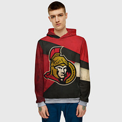 Толстовка-худи мужская HC Ottawa Senators: Old Style, цвет: 3D-меланж — фото 2