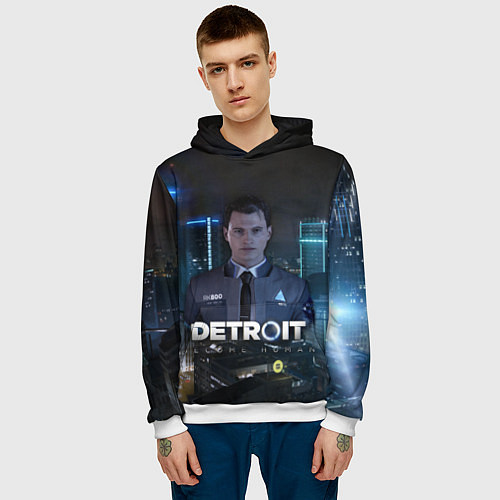 Мужская толстовка Detroit: Connor / 3D-Белый – фото 3