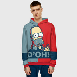 Толстовка-худи мужская Homer Simpson DOH!, цвет: 3D-красный — фото 2