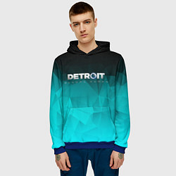 Толстовка-худи мужская Detroit: Become Human, цвет: 3D-синий — фото 2