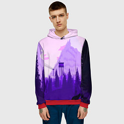 Толстовка-худи мужская Firewatch: Violet Wood, цвет: 3D-красный — фото 2