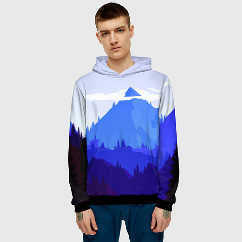 Мужская толстовка Firewatch: Cold Mountain / 3D-Черный – фото 3