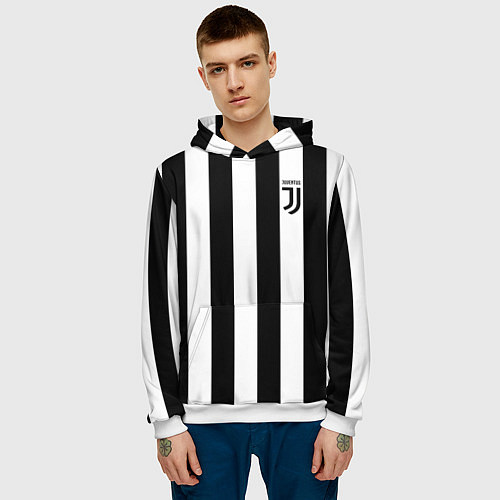 Мужская толстовка FC Juventus / 3D-Белый – фото 3