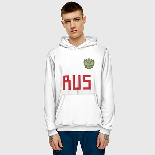 Мужская толстовка Rus Team: Away WC 2018 / 3D-Белый – фото 3