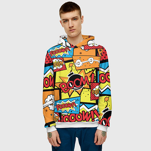 Мужская толстовка Boom Pop Art / 3D-Белый – фото 3