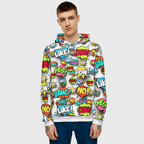 Мужская толстовка Pop art Fashion / 3D-Белый – фото 3