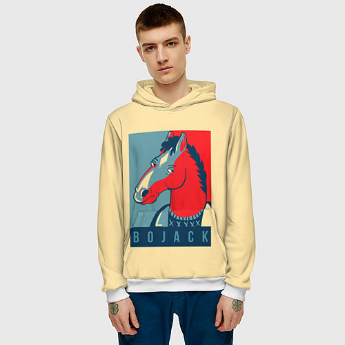 Мужская толстовка BoJack Obey / 3D-Белый – фото 3