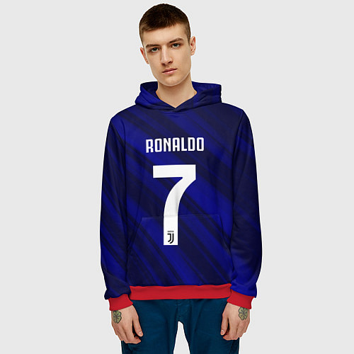 Мужская толстовка Ronaldo 7: Blue Sport / 3D-Красный – фото 3