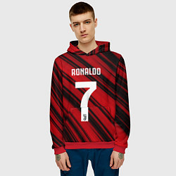 Толстовка-худи мужская Ronaldo 7: Red Sport, цвет: 3D-красный — фото 2